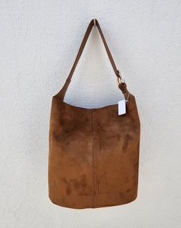 CALI SHOULDER BAG - TAN SUEDE