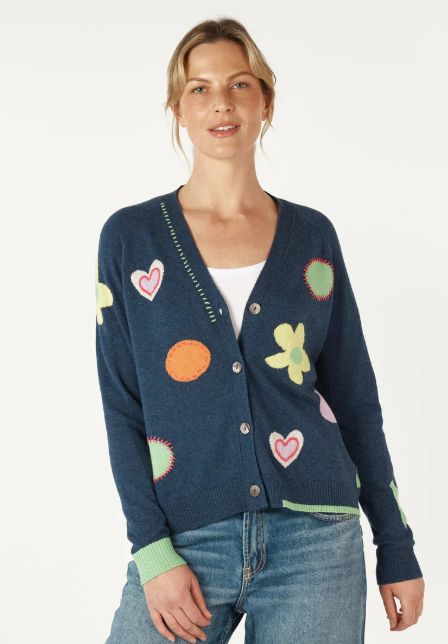 HAPPY KNIT CARDIGAN - DENIM
