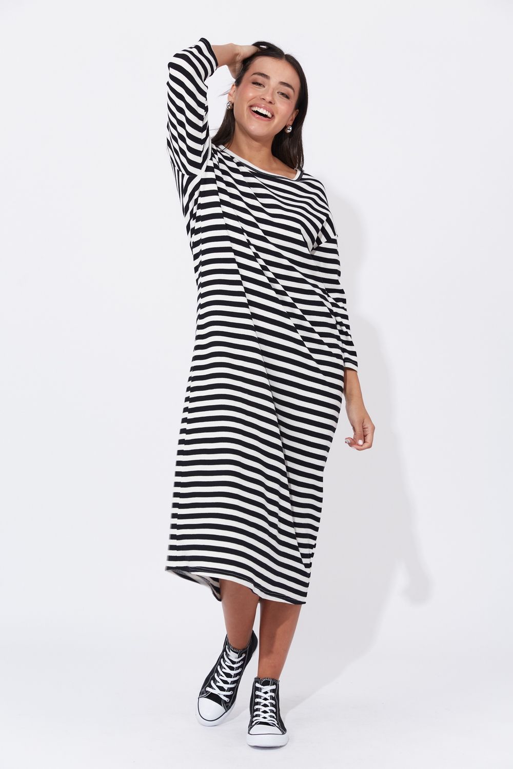 LAPAZ SHIRT DRESS - BLACK STRIPE