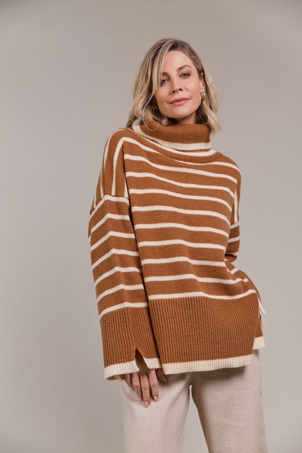 KATANA HIGH NECK KNIT - HAZEL