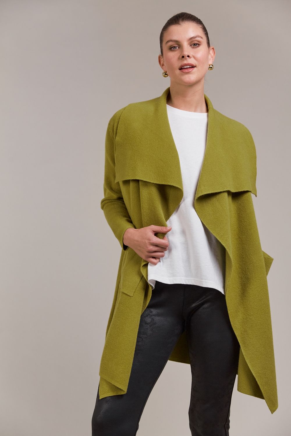PALMER RELAXED CARDIGAN - CHARTREUSE