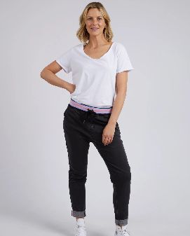 MELODY DENIM JOGGER - WASHED BLK