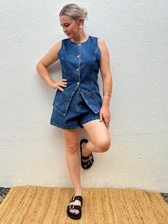 DAISY VEST SET - DENIM