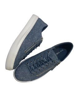 DASHAR LEATHER SNEAKER - BLUE DENIM