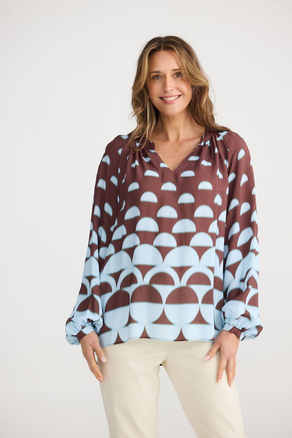 DIEGO TOP - BLUE &amp; CHOC