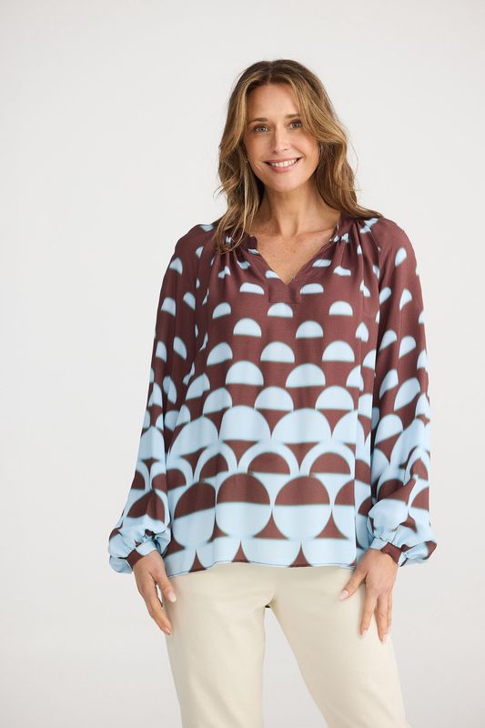 DIEGO TOP - BLUE &amp; CHOC