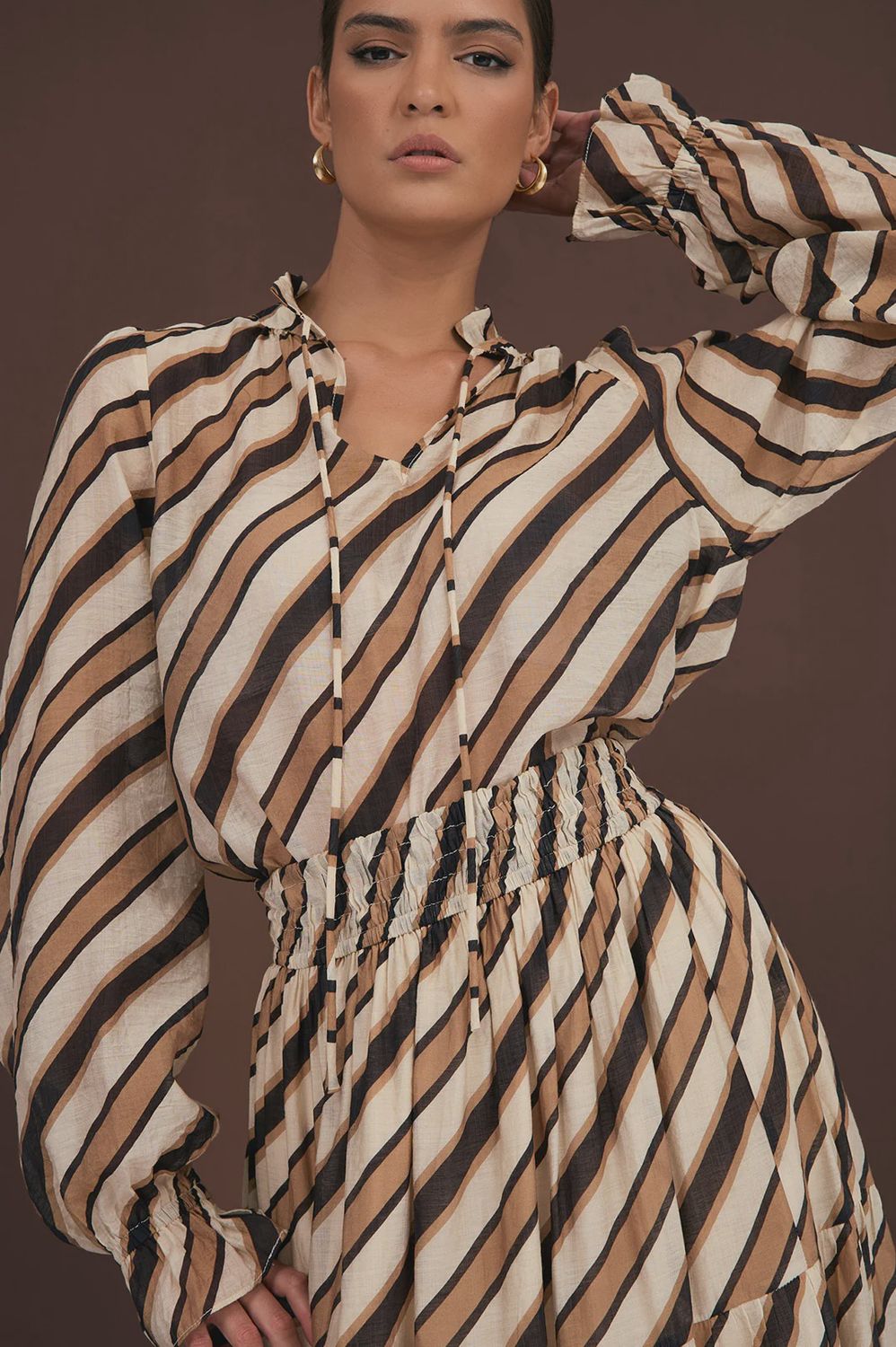 SANDRA LONG SLEEVE TOP - STRIPE