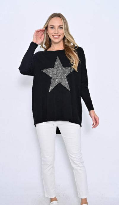 EMBELLISHED STAR KNIT - TOP