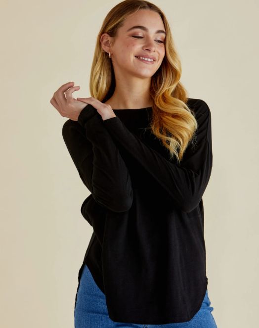 JESSIE LONG SLEEVE TEE - BLACK