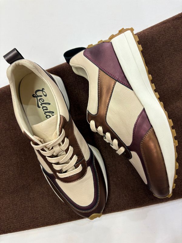 FLOWER SNEAKER - BRONZE/MULTI