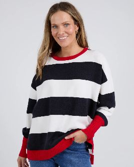 ELVIE STRIPE KNIT - NAVY