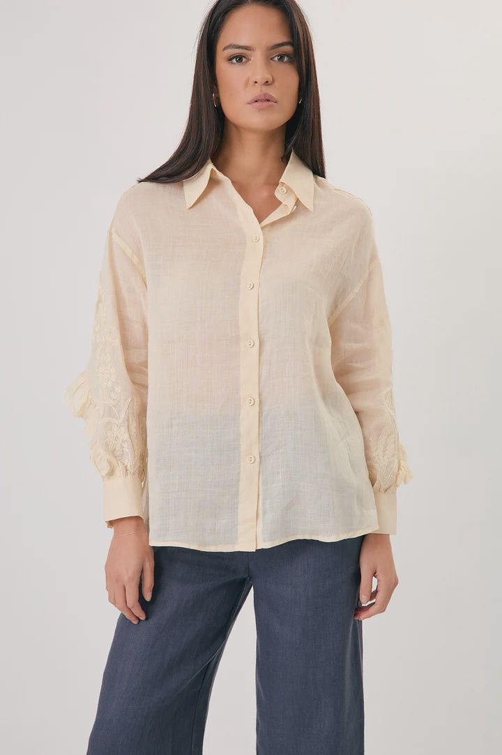 WANDA EMBROIDERED BLOUSE - CREAM