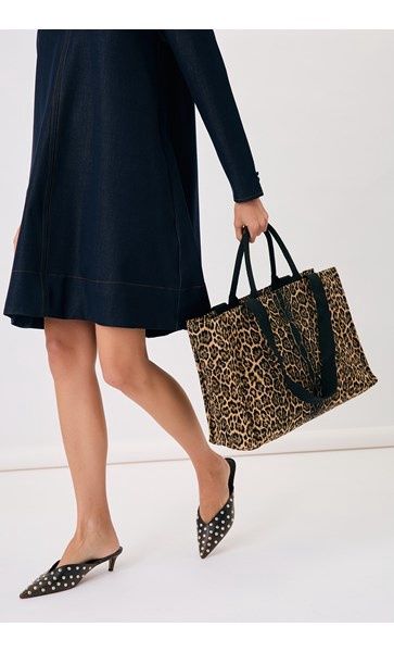LATISHA CANVAS TOTE - LEOPARD