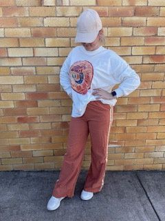 LA SIRENA PANT SET - WHT/RUST