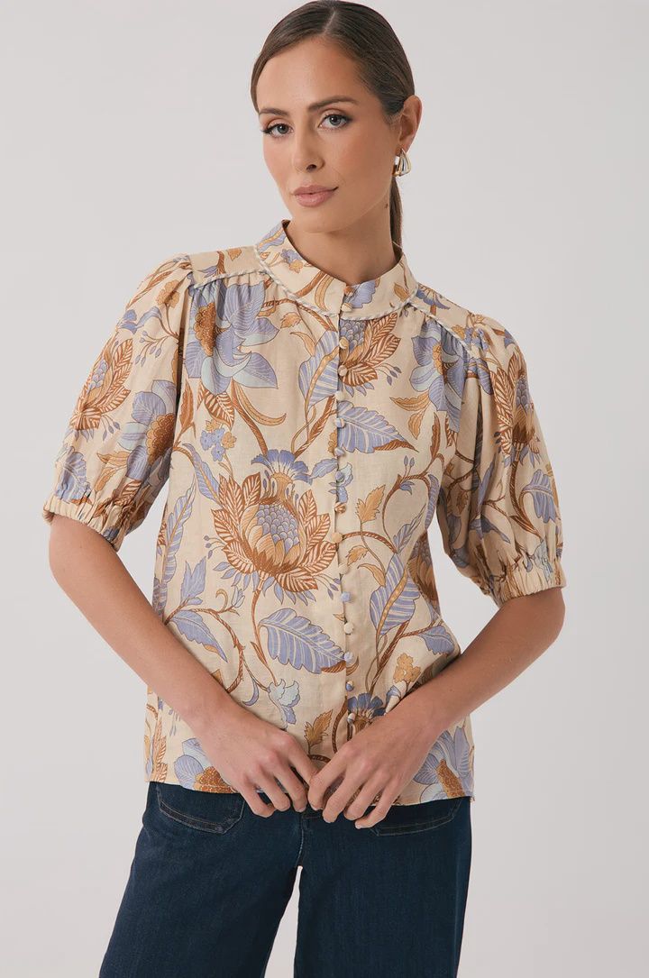 LILIAN LINEN TOP - PRINT