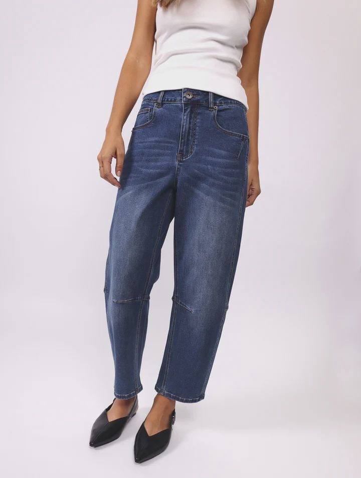 TONI BARREL JEANS - DARK BLUE