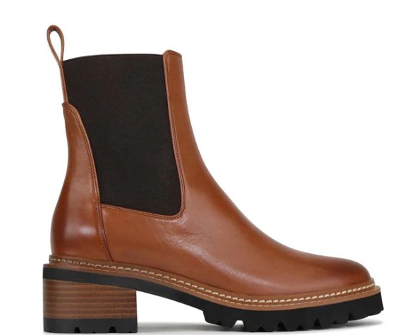 LINEAR LEATHER BOOT - BRANDY
