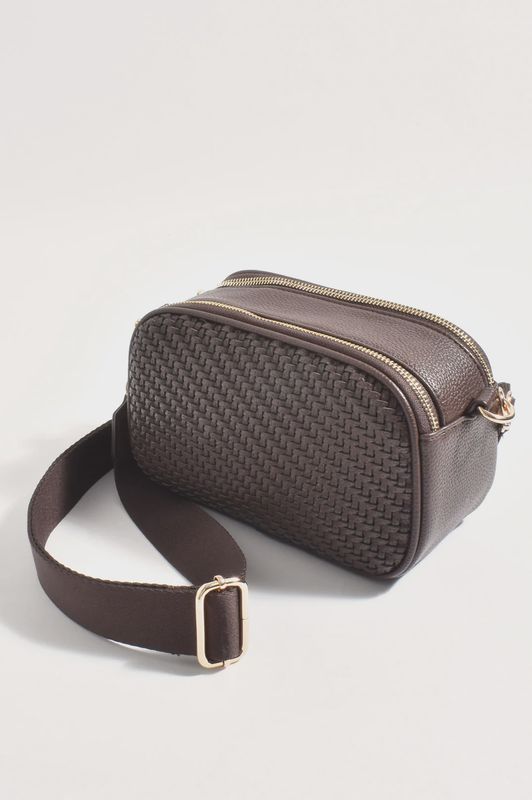 PERCY WEAVE CROSSBODY - CHOC