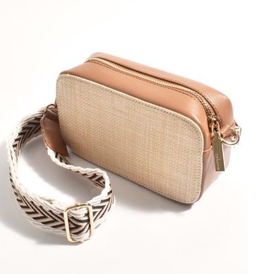 JOEY WOVEN CAMERA BAG - TAN
