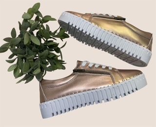 MEDUSA LEATHER SNEAKER - ROSE GOLD