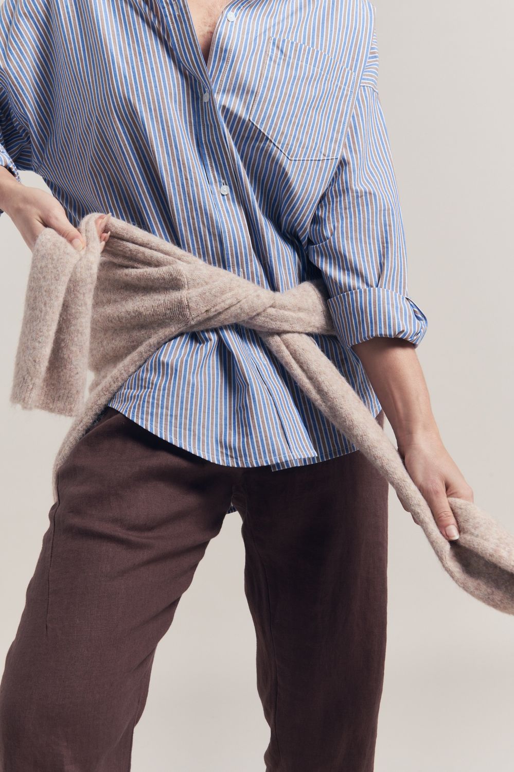 BETTY COTTON STRIPE SHIRT - BLUE/STRIPE