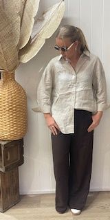 BILLIE BOYFRIEND SHIRT - BEIGE