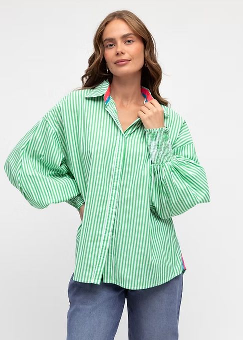 STELLA COTTON BLOUSE- GREEN