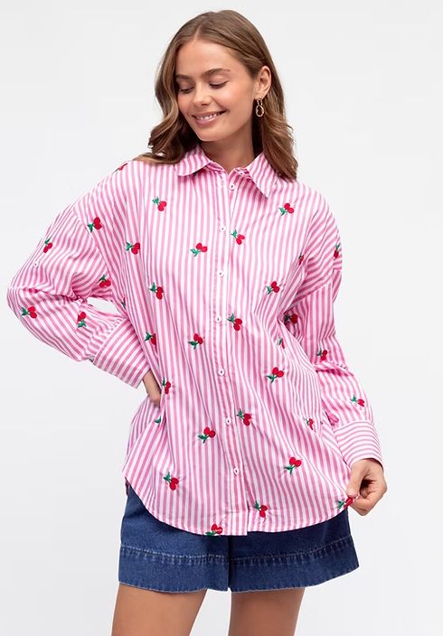 CHARLIE STRIPE SHIRT - PINK