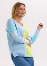 LADDER STRIPE  V KNIT - BABY BLUE