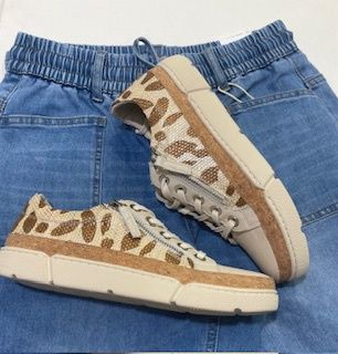 TORRY LEATHER SNEAKER - OAT/LEO