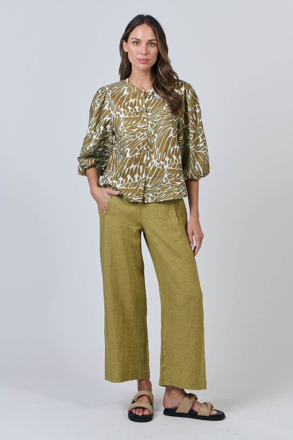 SOPHIE LINEN PANTS - BAMBOO