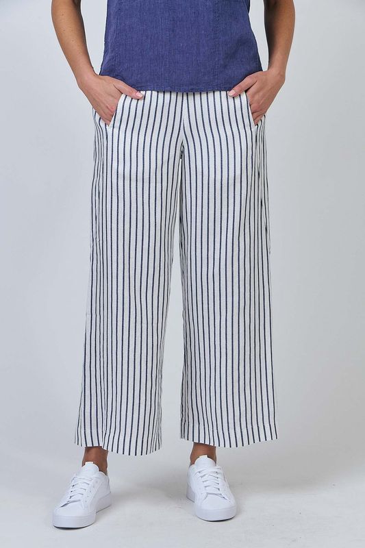 SOPHIE LINEN PANT - BLUBERRY/STRIPE