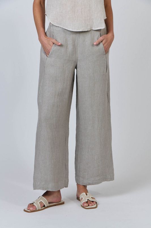 SOPHIE LINEN PANTS - CEMENT