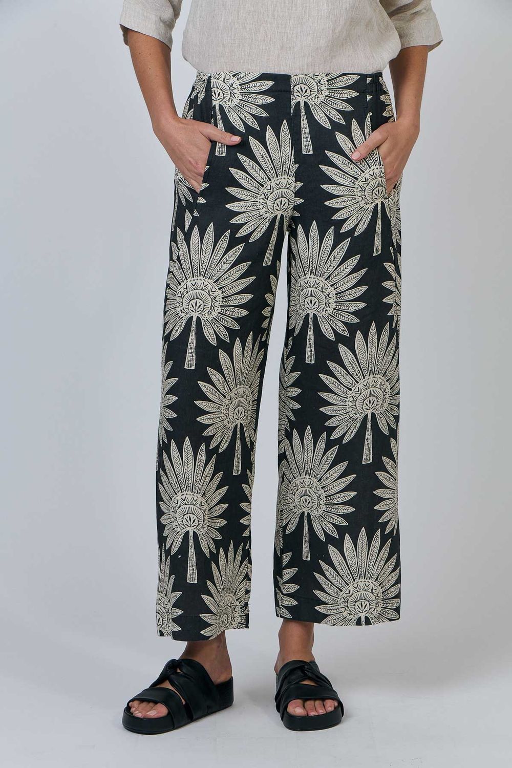 SOPHIE LINEN PANT - PALM