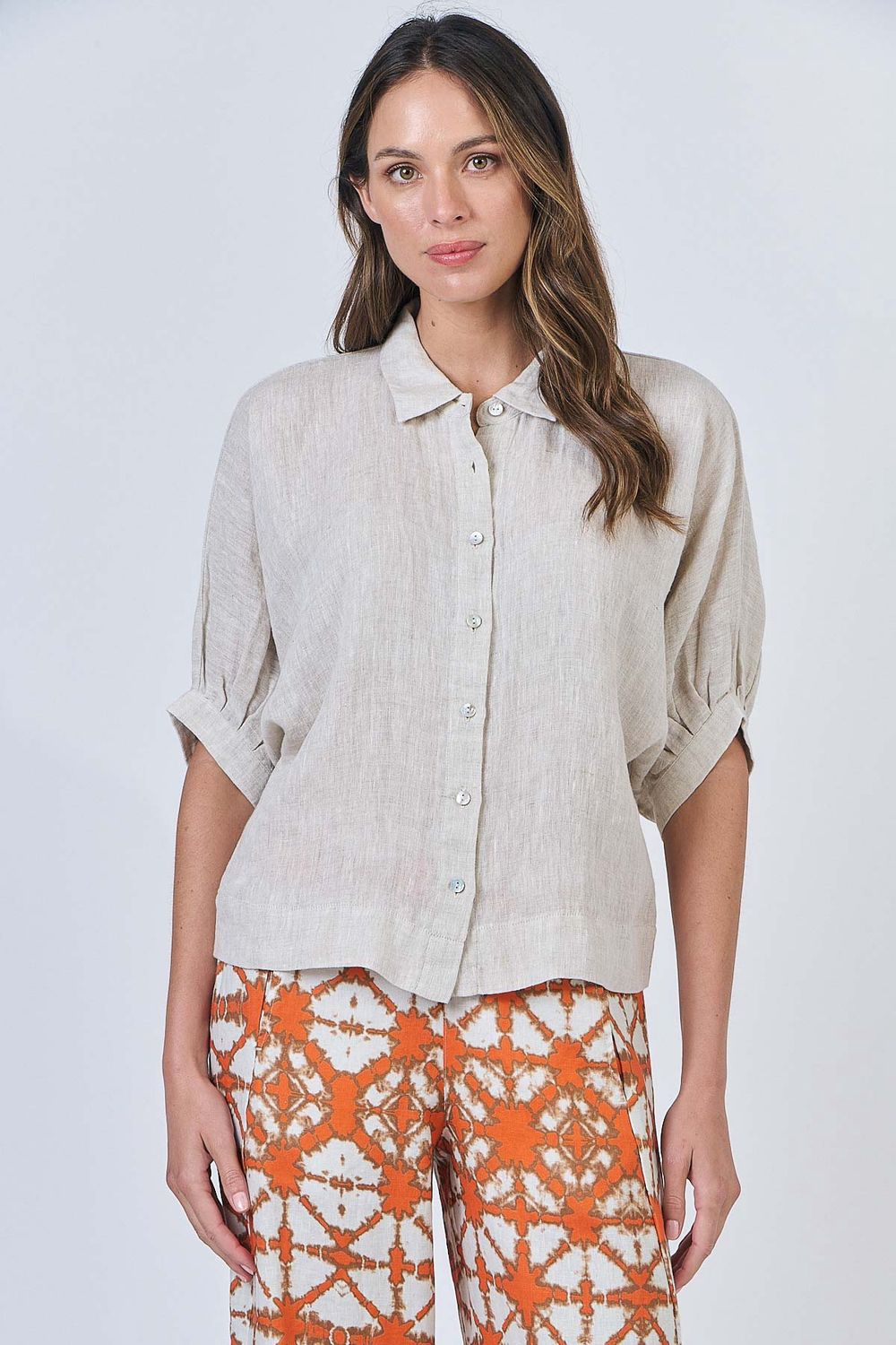 ANITA SLEEVE BLOUSE - SOYBEAN