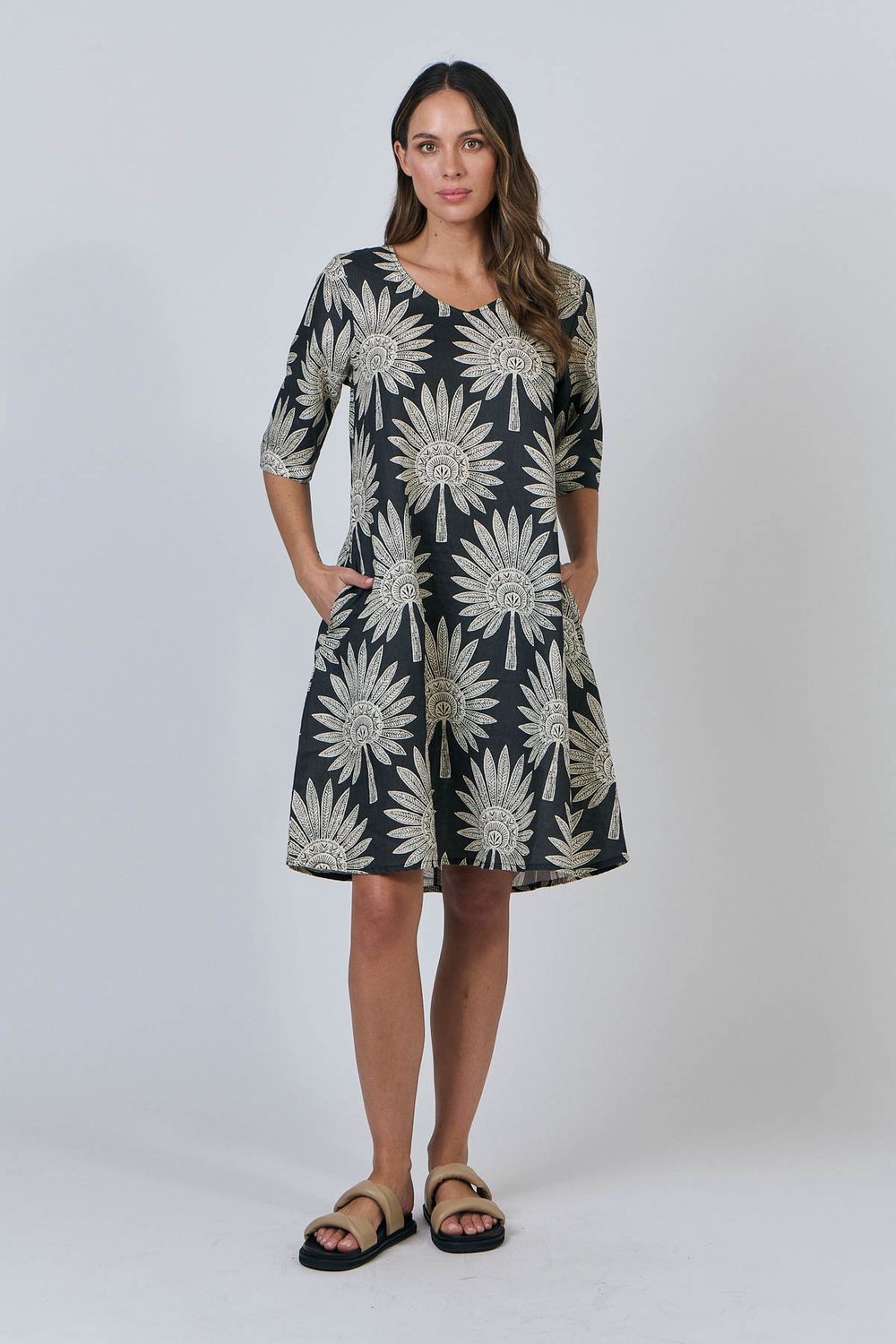 MAGGIE MIDI DRESS - PALM