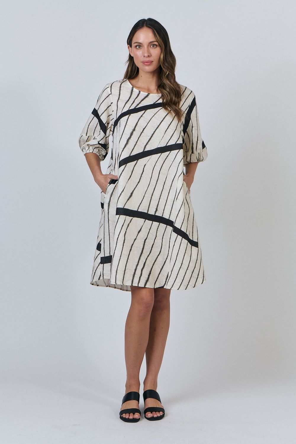 MARGRET MIDI DRESS - IVORY/ISOBARS