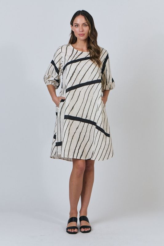 MARGRET MIDI DRESS - IVORY/ISOBARS