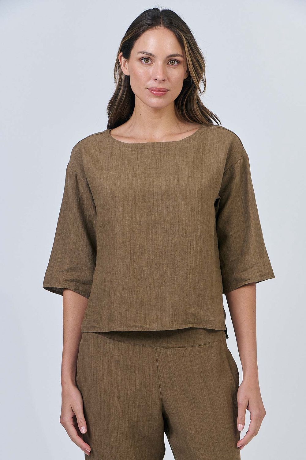 AMELIA SLEEVE BLOUSE - TOBACCO
