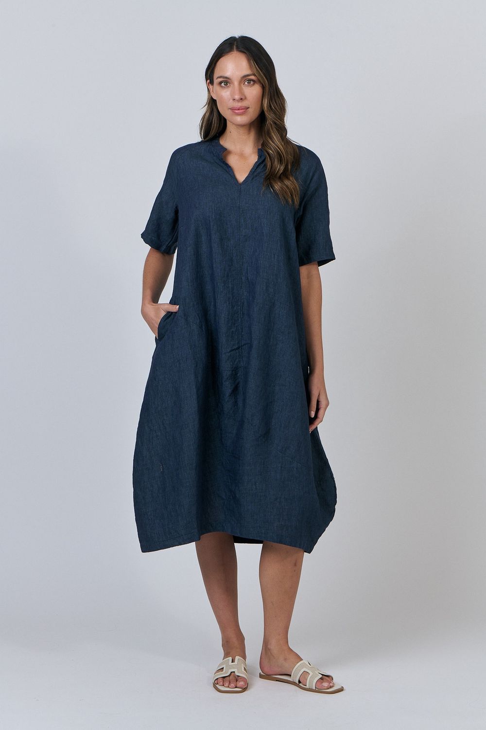 LUNA MIDI DRESS - NAVY