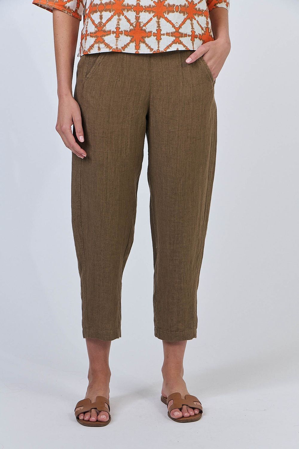 CHARLOTTE LINEN PANT - TOBACCO