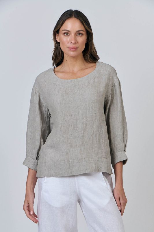 MIA SLEEVE BLOUSE - CEMENT