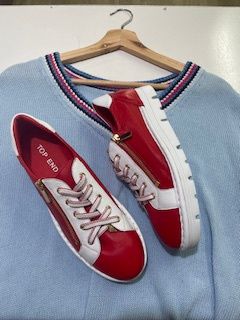 ELOS TO LEATHER SNEAKER - RED/WHT