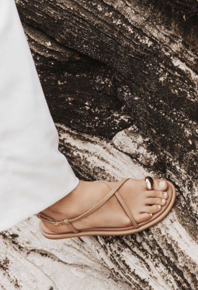 CHANDRA STRAP SANDLE - CASHEW