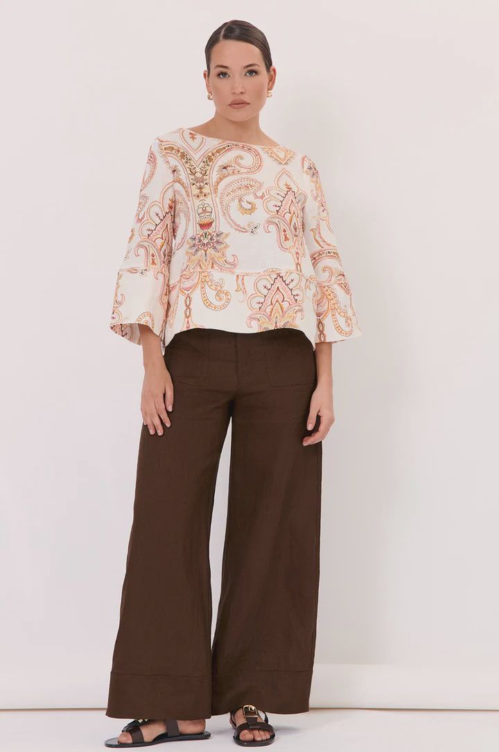 AVALON WIDE LEG PANT - CHOC
