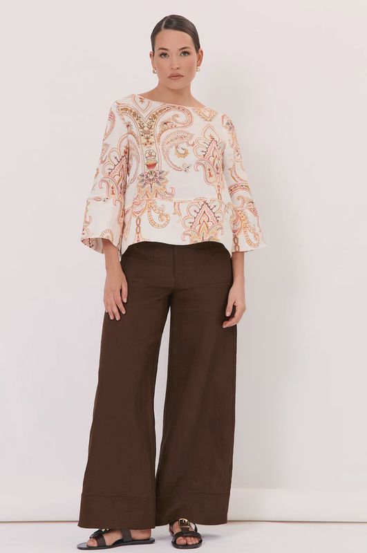 AVALON WIDE LEG PANT - CHOC