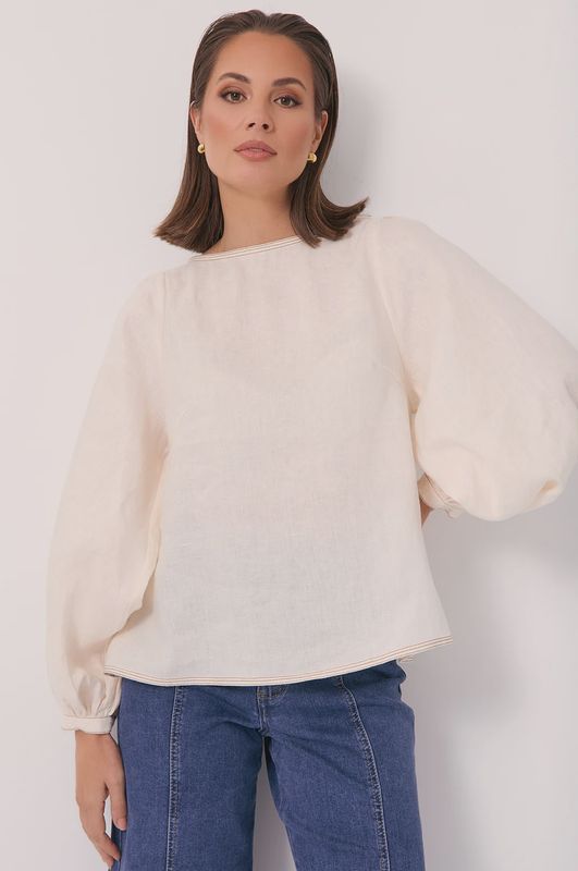ROWE BOAT NECK BLOUSE - CHAMP