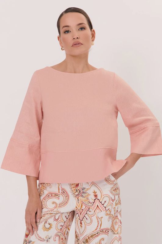 PHOENIX LINEN BLOUSE - PINK