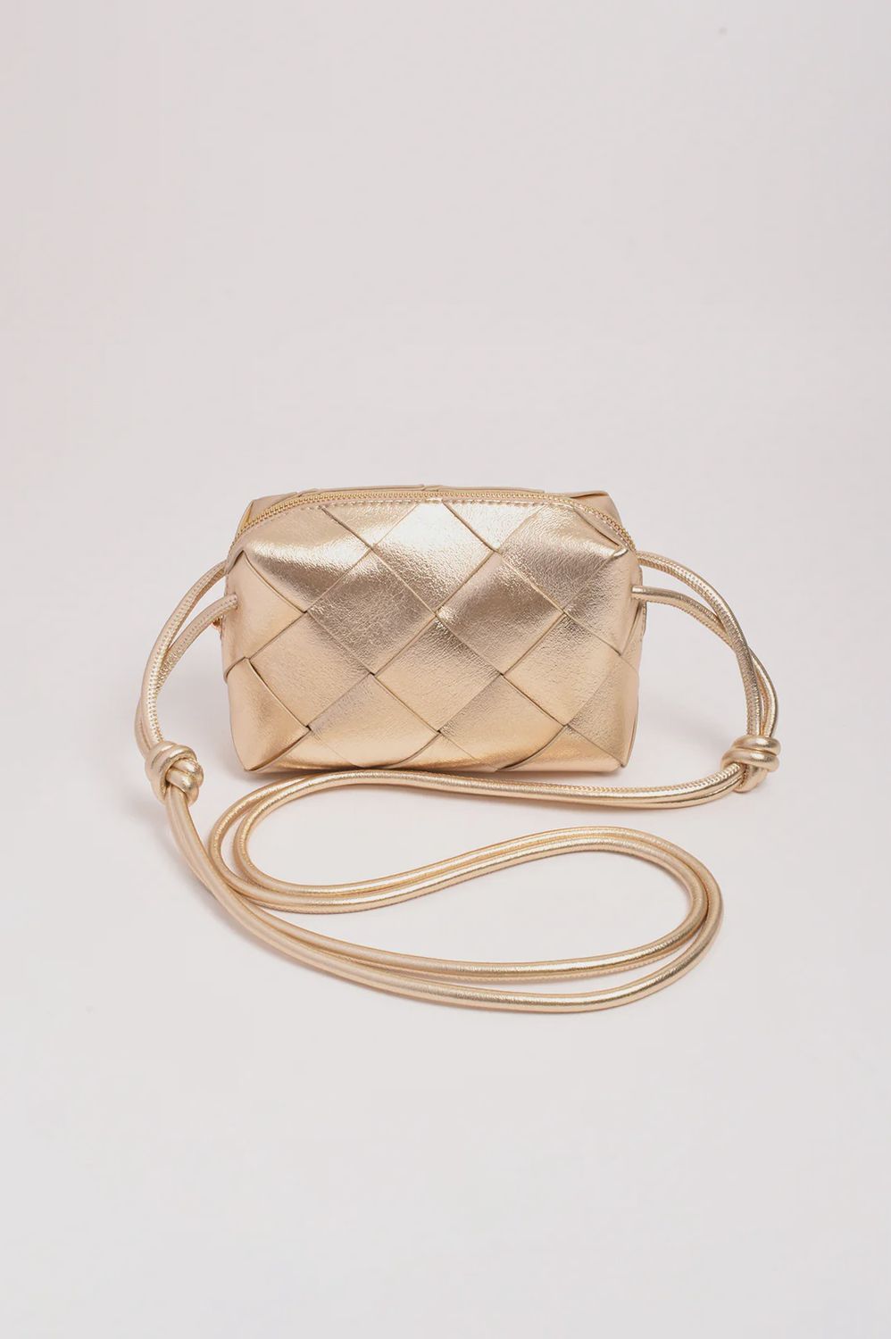 ELODIE WEAVE CROSSBODY - GOLD