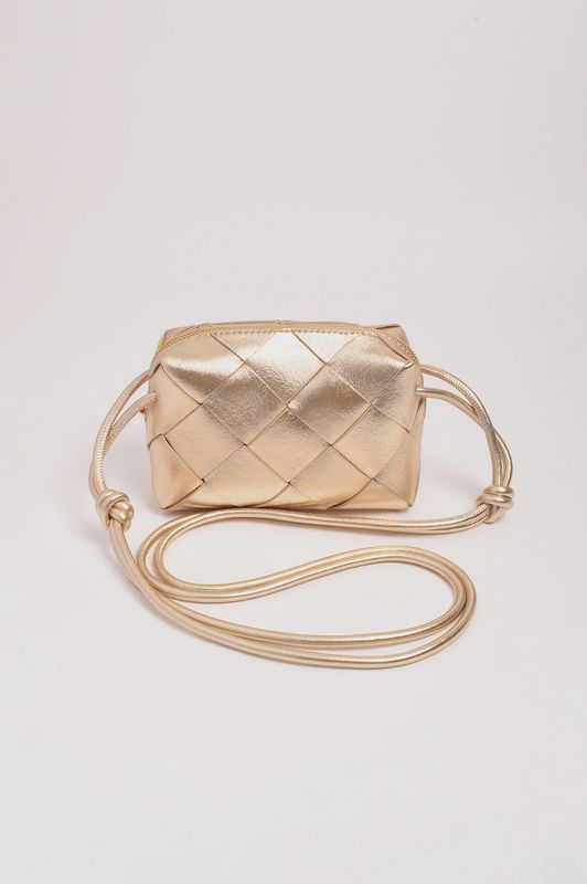 ELODIE WEAVE CROSSBODY - GOLD